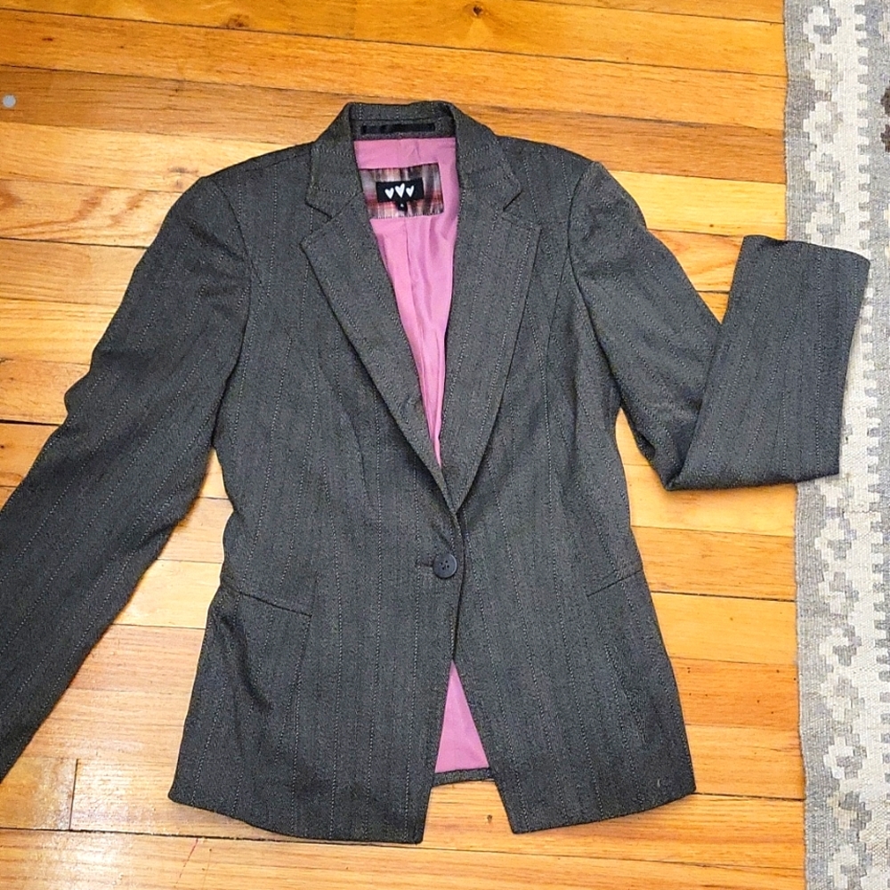 Per Una grey blazer with subtle stripes